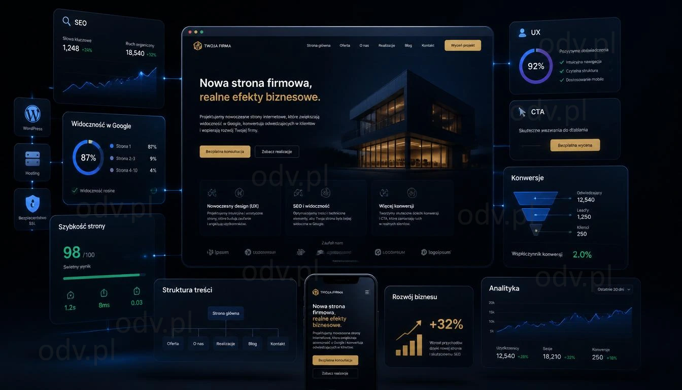 Nowoczesna strona firmowa projektowana z uwzględnieniem SEO, UX i rozwoju biznesu online